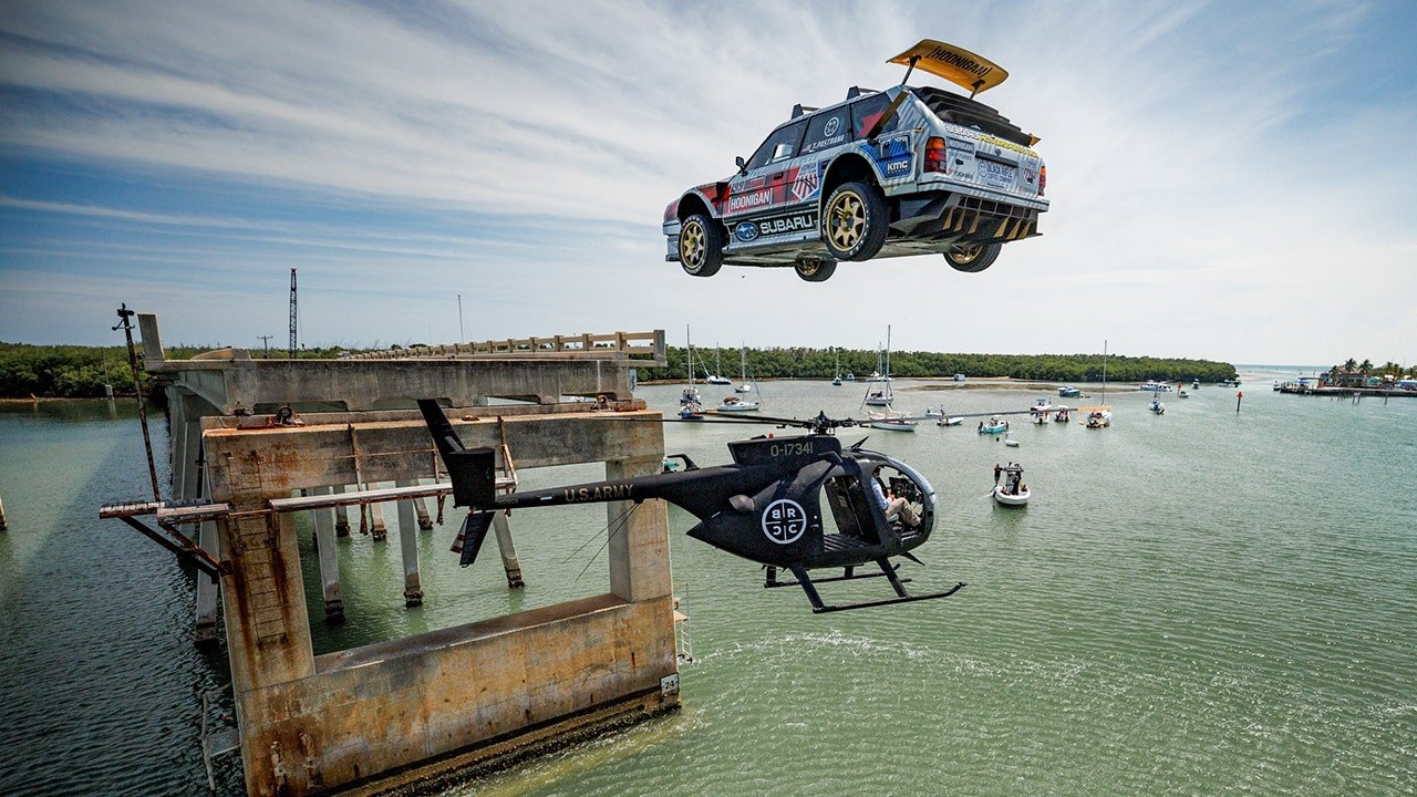 Watch: Subaru wagon jumps helicopter in wild new Gymkhana video