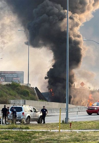 Interstate 95 collapse: Huge tanker truck fire shuts down highway ...