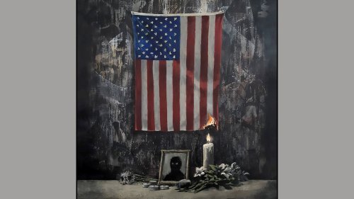 Latest Banksy art shows burning American flag in Floyd tribute