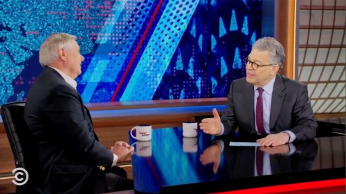 'Daily Show' guest host Al Franken spars with Lindsey Graham over senator's support for Trump