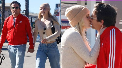 Maggie Sajak, 29, kisses 48-year old actor boyfriend Ross McCall during Los Angeles outing