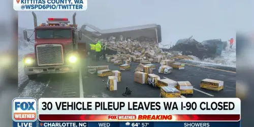 Washington's I-90 expected to be closed for hours after 30 vehicle pileup | Latest Weather Clips | FOX Weather