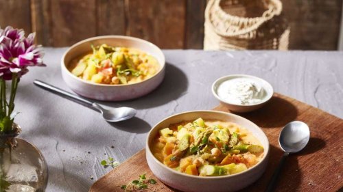 Cremig gegart: Kartoffelragout mit grünem Spargel