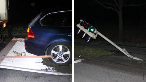 BMW-Fahrerin fährt betrunken Ampel um – alarmierter „Abschlepper“ ist ebenfalls nicht mehr nüchtern
