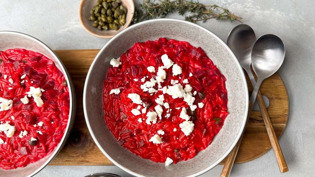 Gesundes Vergnügen mit Rote-Bete-Orzo und Feta: Ein Fest in Rot und Weiß