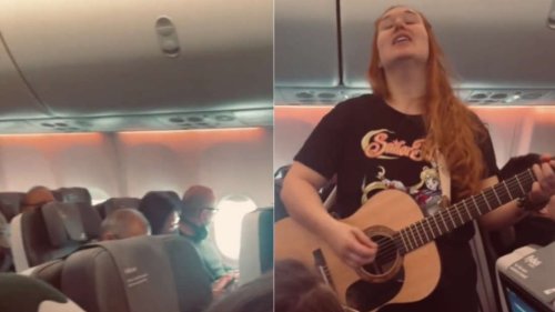 Band nutzt Verspätung im Flugzeug für Konzerteinlage – „Genervte“ Passagiere filmen sie