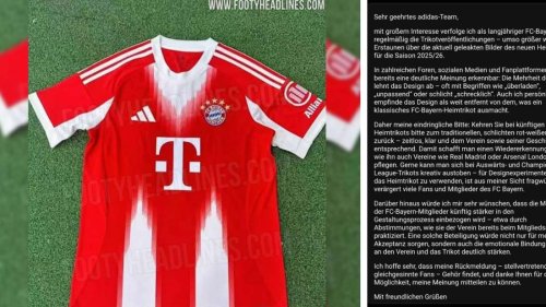 Wut-Fan beschwert sich über neues Bayern-Trikot – und wendet sich direkt an Hersteller