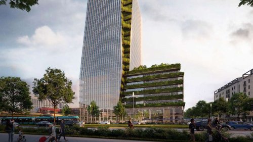 Die Skyline in Frankfurt wächst: 100 Meter hohes neues Hochhaus mit Halfpipe im Europaviertel