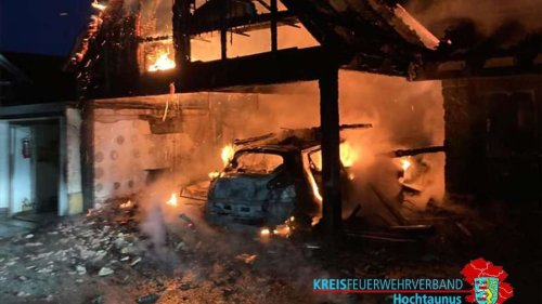 „Nur Erdgeschoss und Keller stehen noch“: Wohnhaus im Taunus abgebrannt