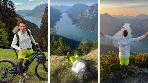 Felix Neureuther genießt Radl-Tour vor malerischem Alpensee