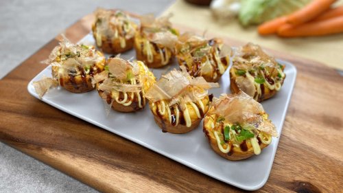 Diese Okonomiyaki-Muffins sind leckere japanische Pfannkuchen im Mini-Format