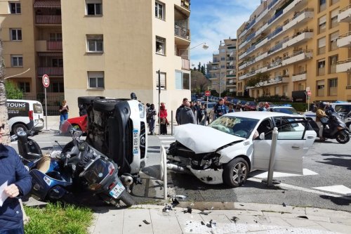 "J'ai entendu un gros boum" : un nouveau refus d'obtempérer se finit en un spectaculaire accident à Nice