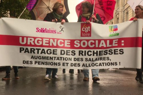 Pouvoir d'achat et urgence sociale : la manifestation stéphanoise a rassemblé au moins 2000 personnes malgré la pluie