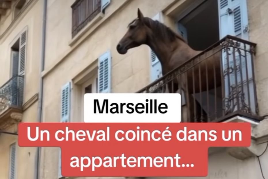 Un cheval coincé sur un balcon à Marseille ? La vidéo enflamme la toile