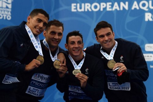 Championnats d'Europe de natation : Roman Fuchs, Enzo Tesic et Mewen Tomac en bronze en relais 4x200 nage libre