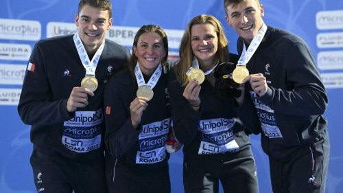 Championnats d'Europe de natation 2022 : le sacre du relais mixte sur le 4x100 mètres nage libre, l’argent de Marie Wattel... Le résumé de la 5e journée