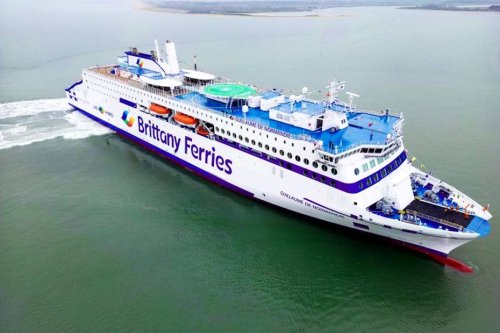 Le "Guillaume de Normandie", nouveau fleuron de la Brittany Ferries, a voyagé avec ses premiers passagers