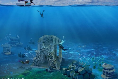 Un récif artificiel immergé au large du Cap d'Agde, des rochers sous l'eau pour les poissons et les plongeurs