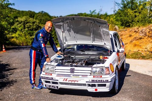 Le pilote martiniquais Simon Jean-Joseph au volant d’une 309 GTI dans la Loire ce week-end