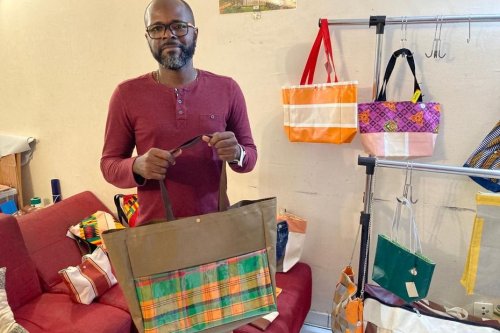 Fondok au Lamentin : Sadji confectionne des sacs et accessoires avec différentes chutes de tissus et d'étoffes