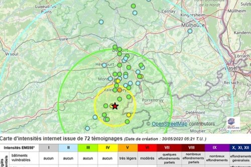 Un séisme de magnitude 4 s'est produit lundi soir 29 mai, les secousses ont été ressenties dans les Vosges et en Alsace