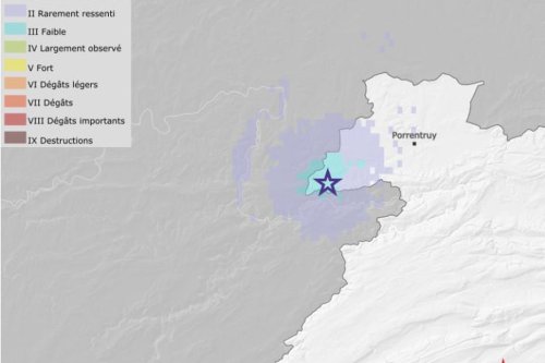 Un séisme de 3,1 sur l'échelle de Richter en Suisse, l'épicentre était situé juste derrière la frontière avec le Doubs