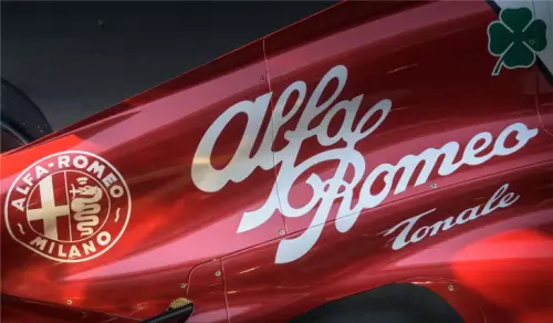 Valtteri Bottas races the Alfa Romeo F1 Team ORLEN C42 through Milan