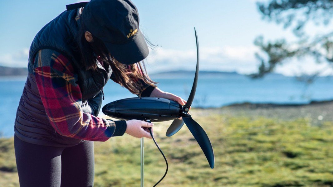 This portable wind turbine folds up and fits in your backpack