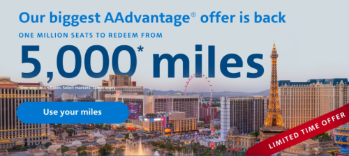 American Airlines award sale: 1 million seats starting at 5k miles with great availability