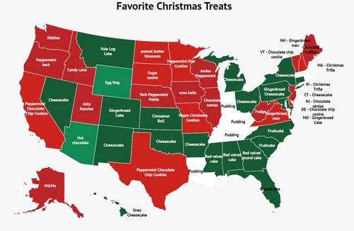 Maps: The Most Popular Holiday Gifts and Sweet Treats Across the USA