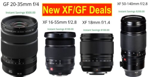 Huge Deals on XF/GF Lenses: Save $500 on Fujinon GF 20-35mmF4, Save $200 on XF50-140mmF2.8 and Much More - Fuji Rumors