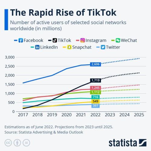 Über 1,7 Mrd. TikTok Nutzer*innen. 2 Mrd. Marke soll 2024 erreicht werden