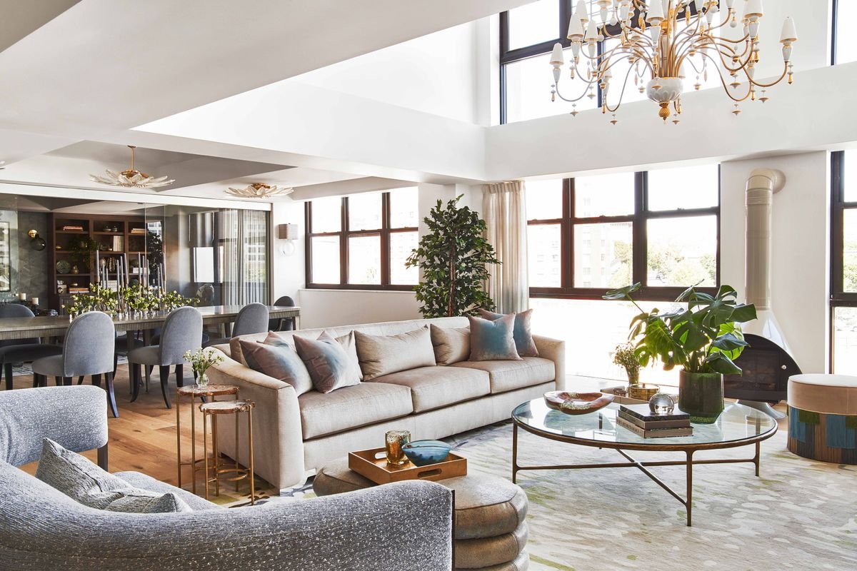 Explore a modern Brooklyn apartment that blends glamorous style with family life