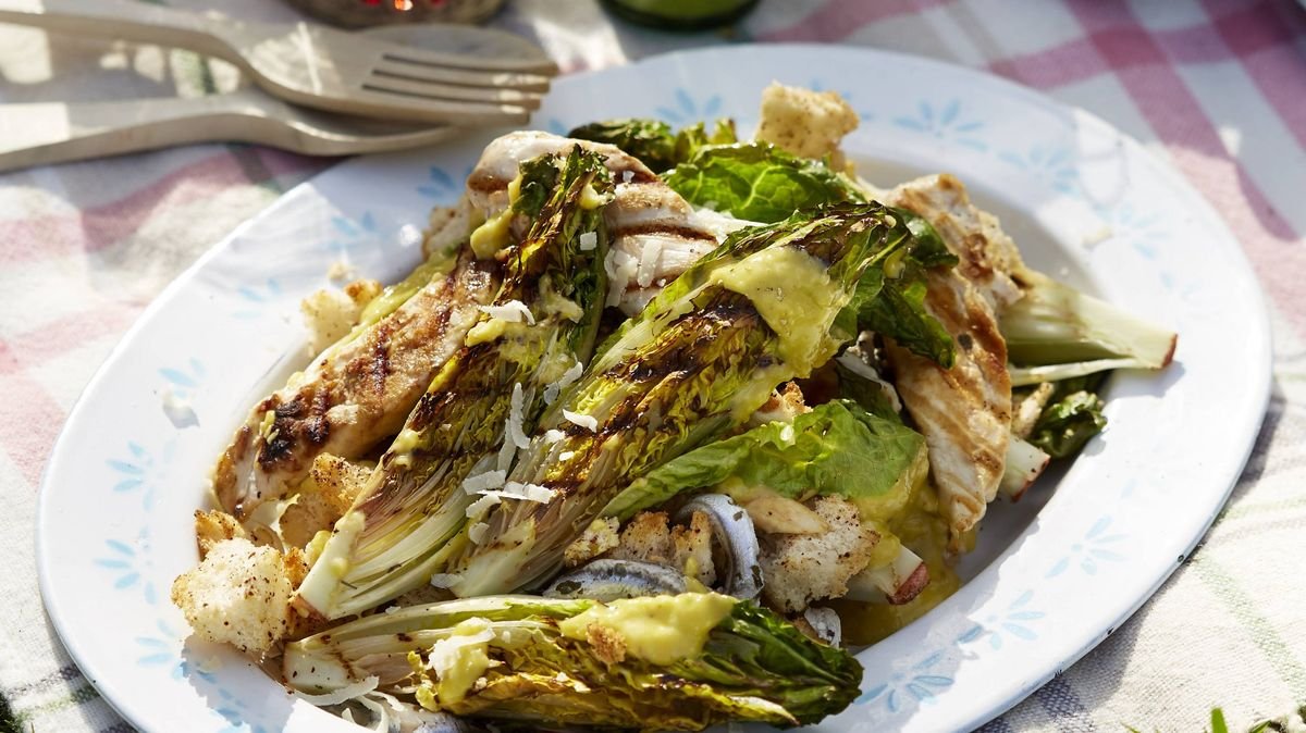 Grilled Caesar Salad With Sumac Croutons