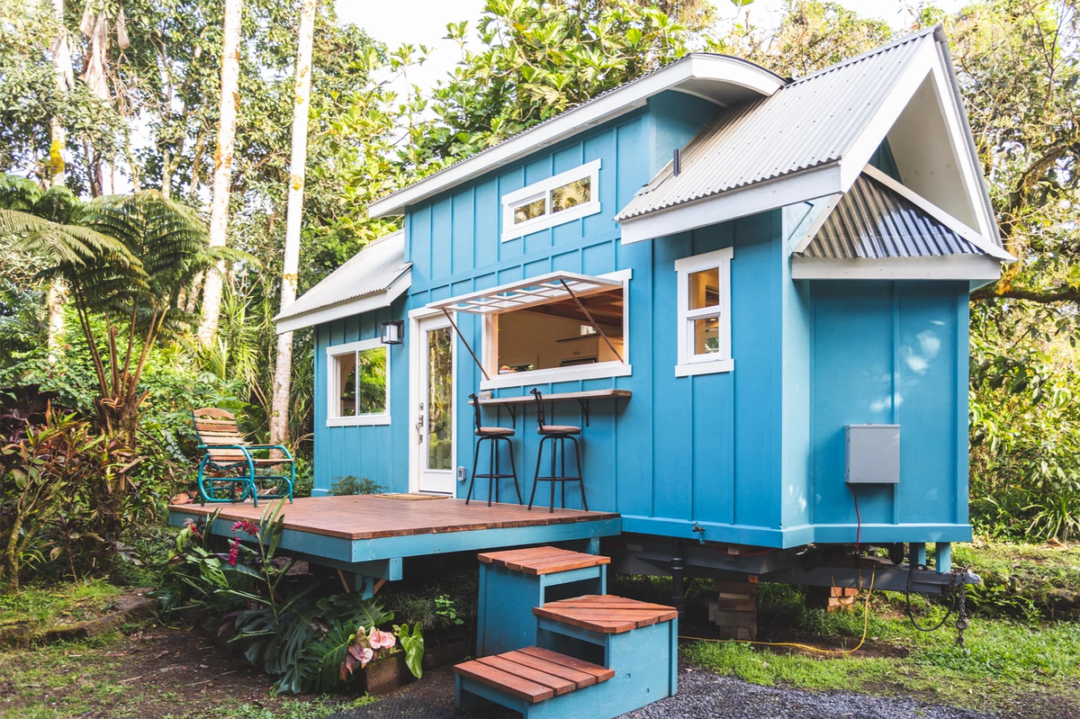 This tiny house on wheels in Hawaii is full of space saving tricks