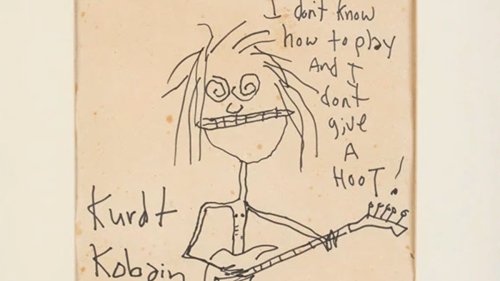 Kurt Cobain’s hand-drawn self-portrait sells for a blush under £200,000