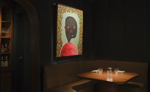 Visit this Michelin-star New York restaurant that doubles as an art gallery