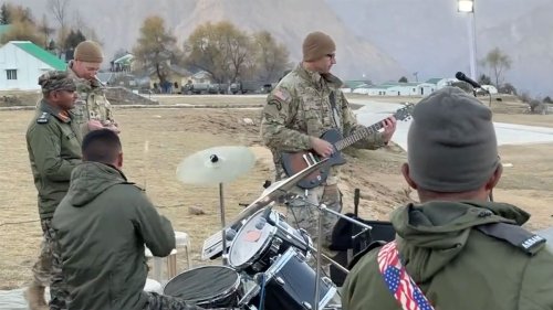 Watch soldiers from the US and Indian armies perform Nirvana's Smells Like Teen Spirit