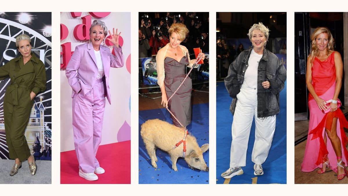 Emma Thompson's best style moments, from sleek suits to her very unconventional wedding dress