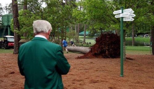 Watch The Terrifying Moment Three Trees Fall Down During Round Two Of The Master