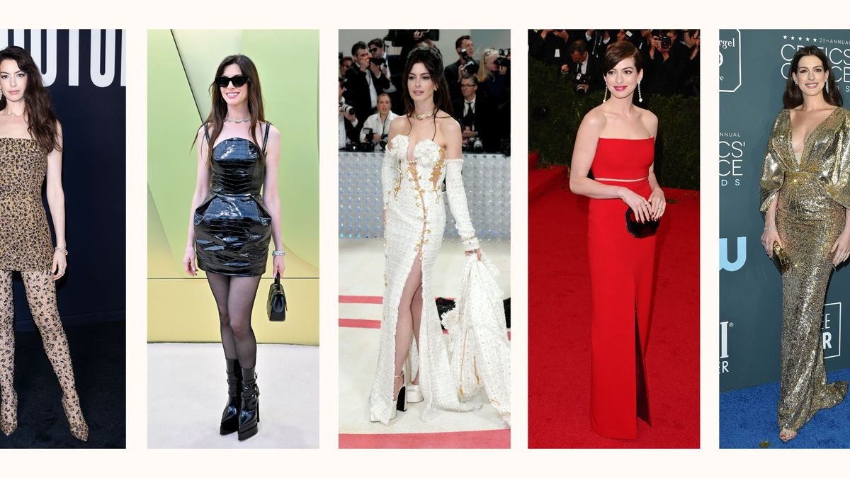 Anne Hathaway's best looks: from classic red carpet gowns to dramatic fashion moments