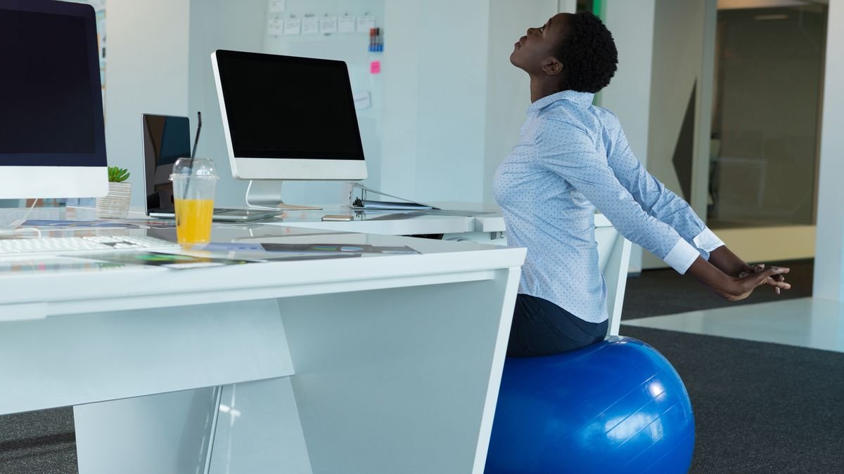 Swiss ball: Does sitting on a stability ball instead of an office chair tone your core?
