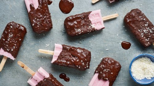 Coconut and pineapple ice lollies