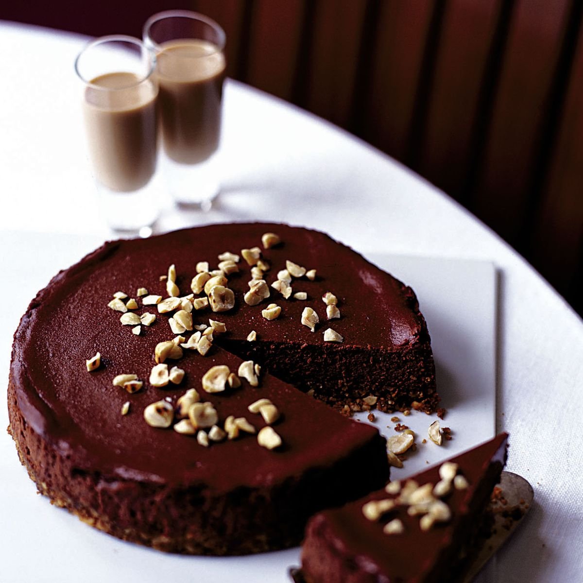 Make this chocolate, hazelnut and amarula cheesecake for a decadent end to your feast