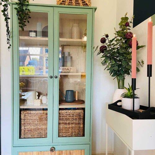 This simple IKEA hack has turned a dull storage unit into a stylish green cabinet
