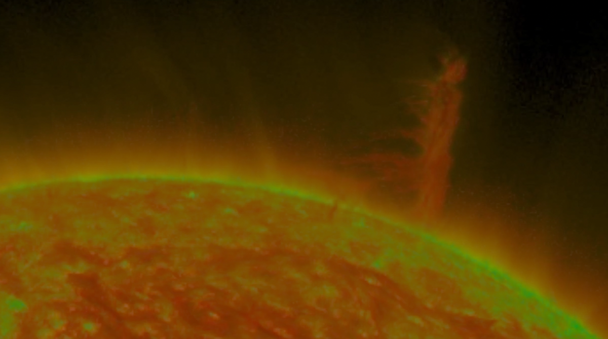 Huge solar tornado as tall as 14 Earths hurls plasma cloud into space. Here's the video.