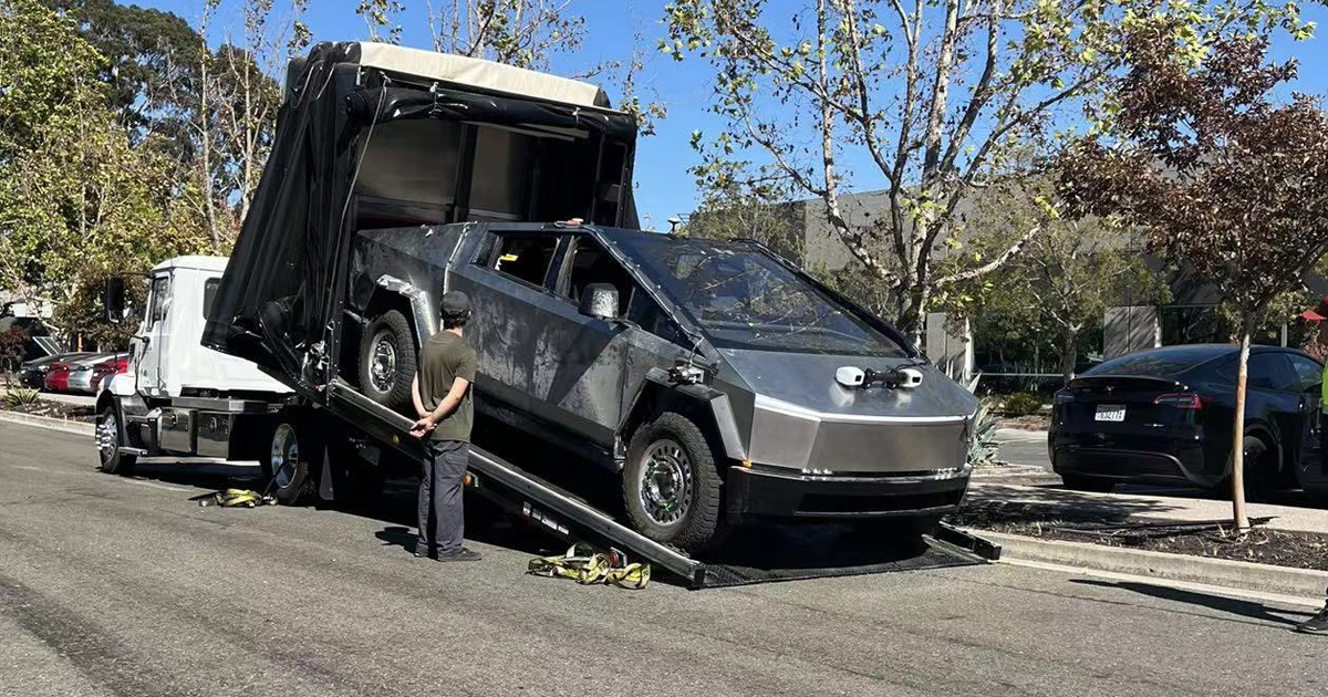 Extremely Beat Up Tesla Cybertruck Spotted on Public Street