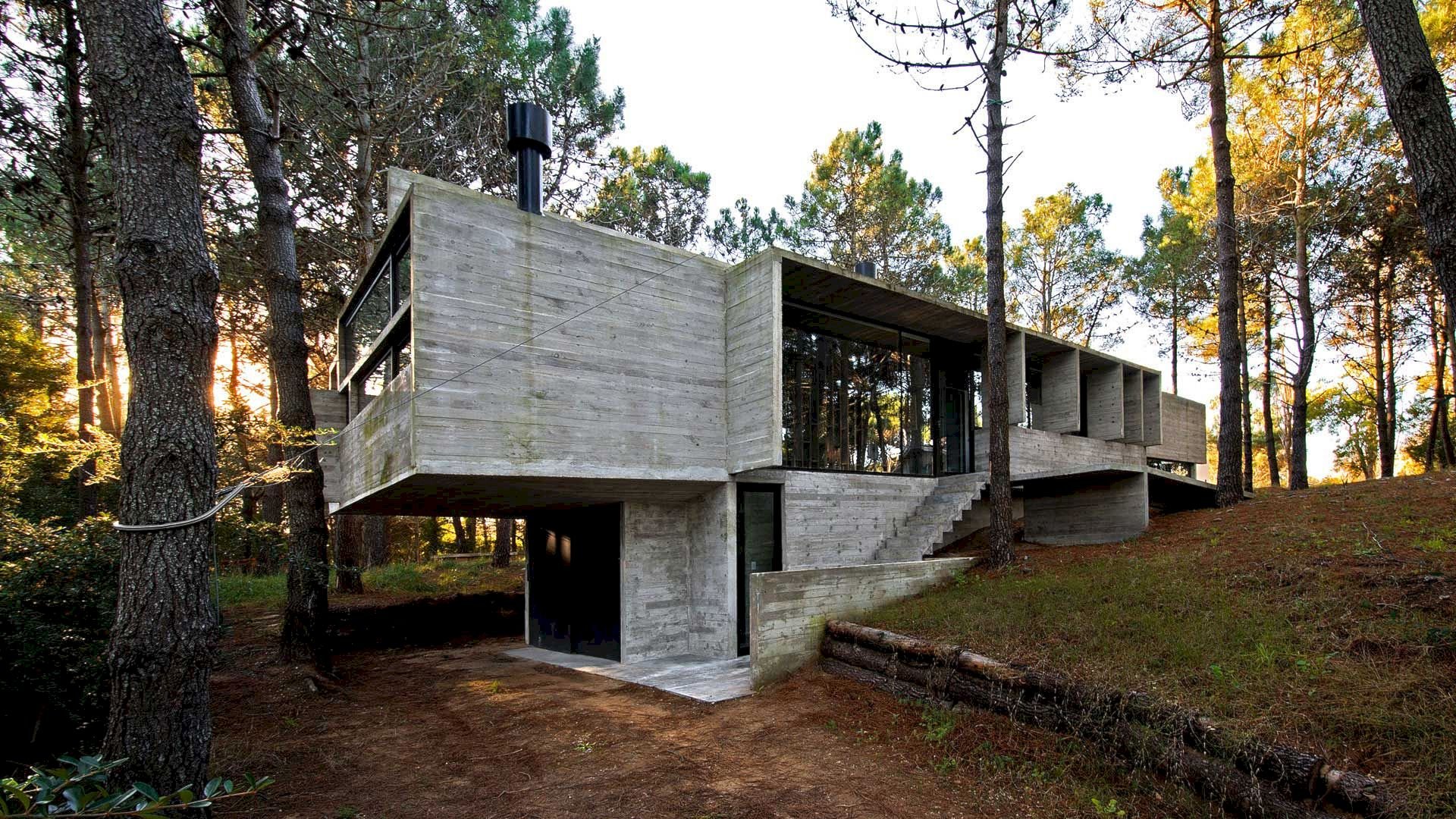 Valeria House: A Family House Built with Exposed Concrete and Glass