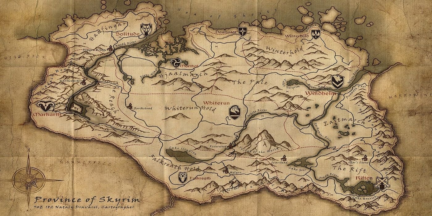 Elder Scrolls Fan Finds Framed Skyrim Map at Secondhand Store