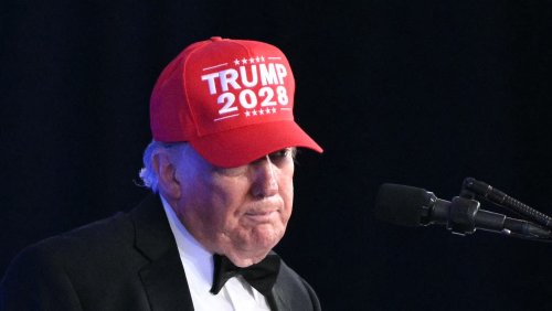 Trump wears 2028 hat, jokes about running for another presidential term at press dinner | Flipboard